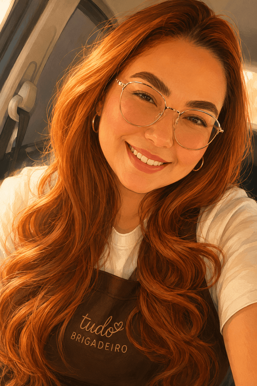 Selfie a caminho da entrega