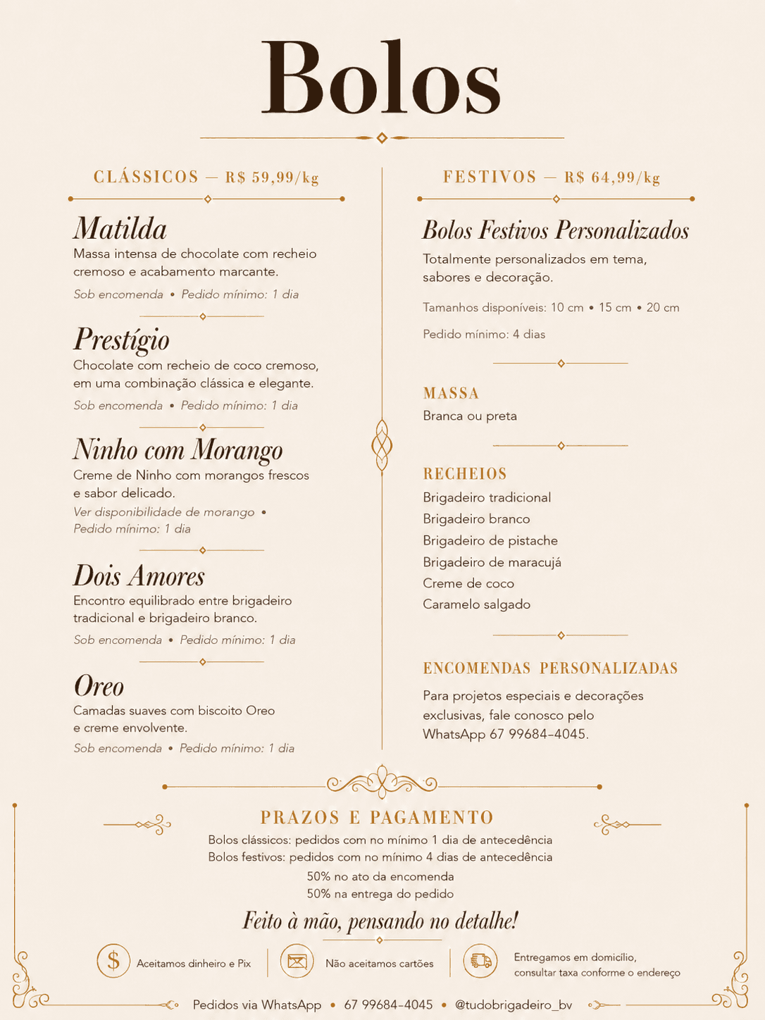 Bolo artesanal decorado
