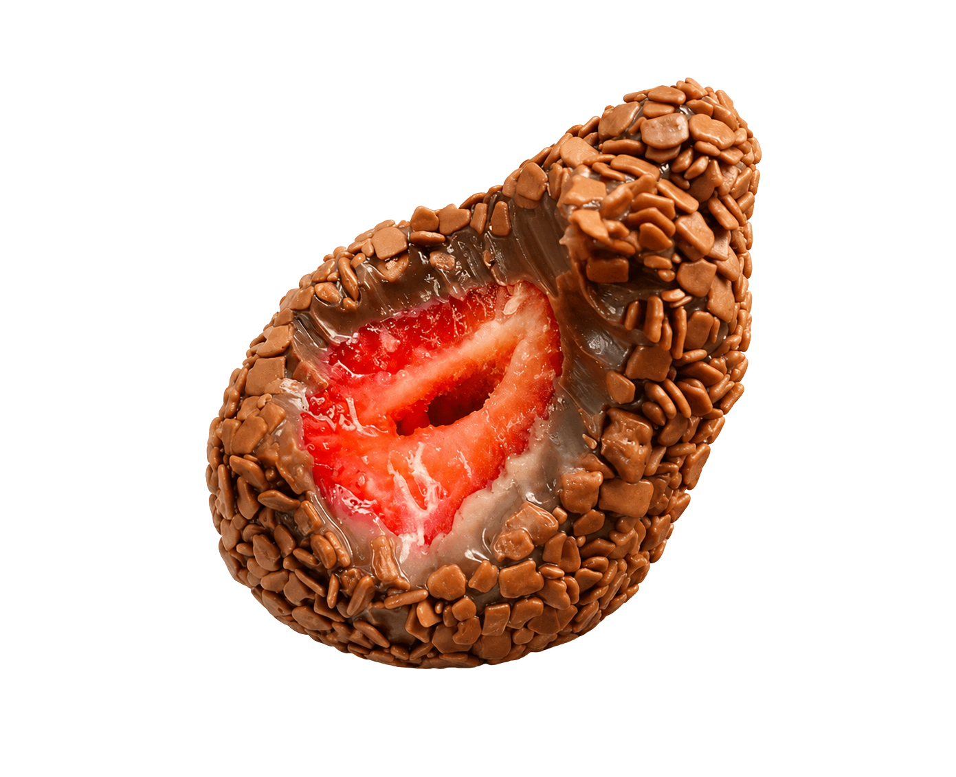 Morango no brigadeiro — morango fresco envolto em brigadeiro gourmet